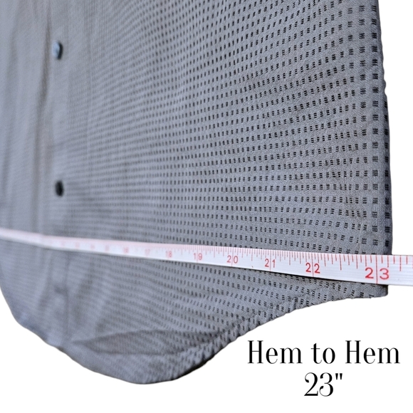 Calvin Klein Infinite Non-Iron Button Up Shirt Mens Large Gray Check 100% Cotton - Picture 11 of 13